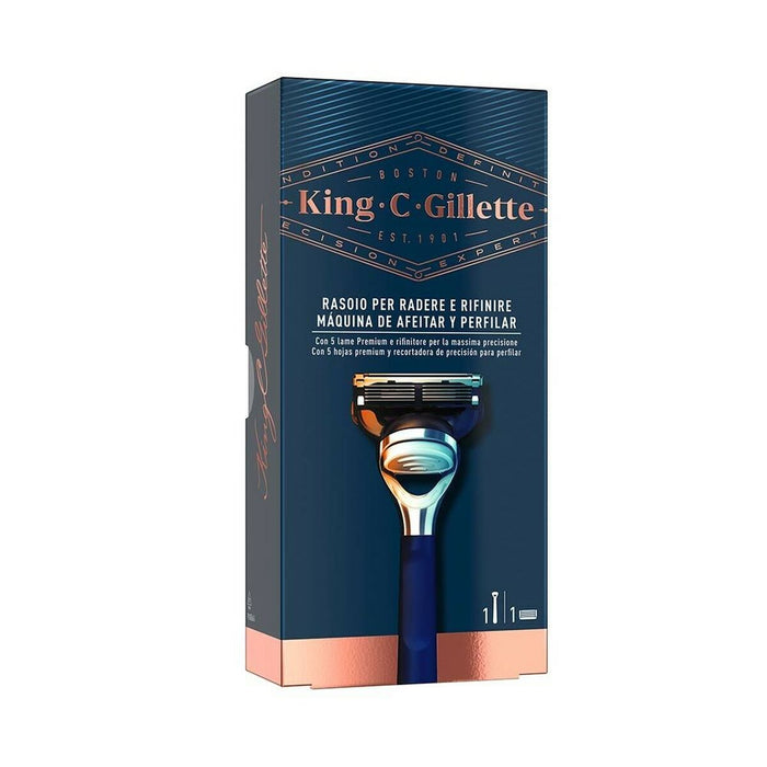 Nassrasierer King C Gillette Shave & Edging Blau