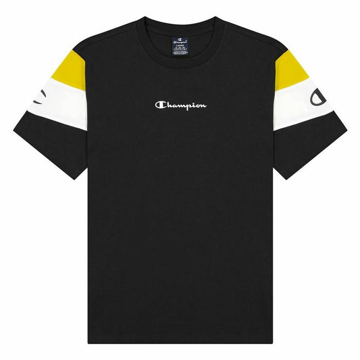 Kurzarm-T-Shirt Champion Crewneck Color Block M Schwarz