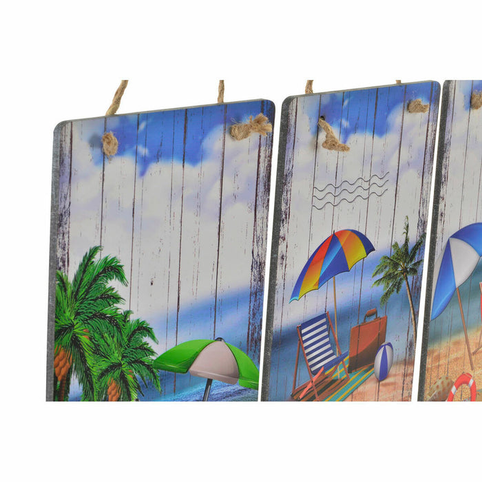 Wanddekoration DKD Home Decor Strand Mediterraner 20 x 1,6 x 30 cm (3 Stücke)