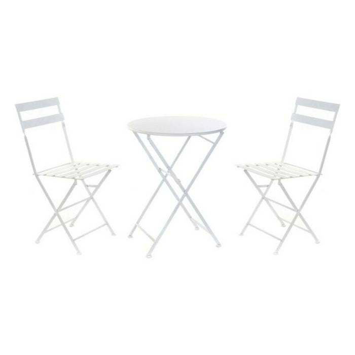 Tisch-Set mit 2 Stühlen DKD Home Decor Weiß Metall (3 pcs)