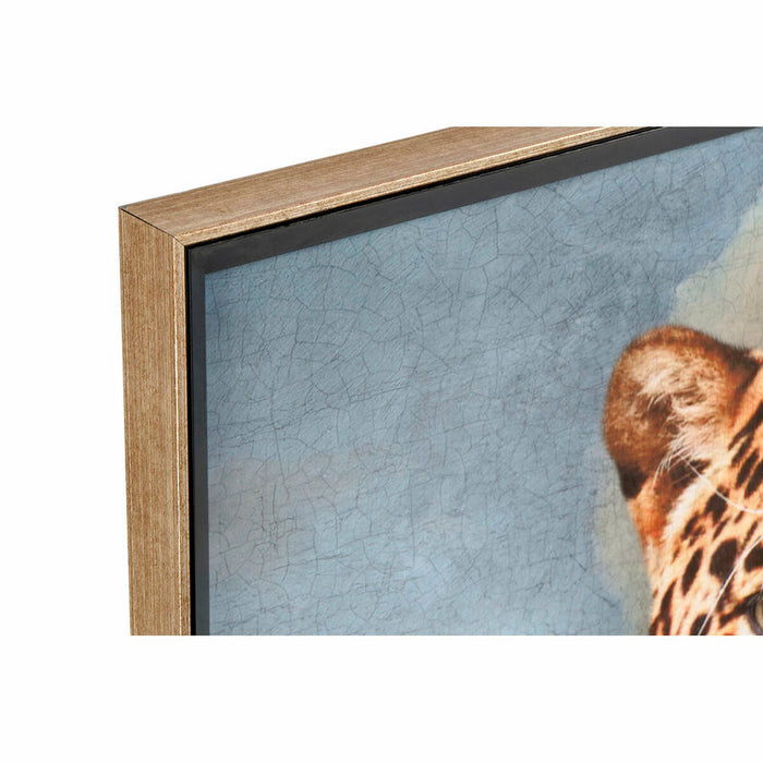 Bild DKD Home Decor Kristall Polyester Papier Leopard Holz MDF (74 x 3 x 97 cm)