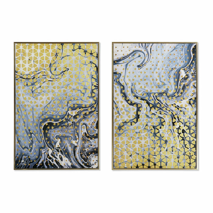 Bild DKD Home Decor Lackierung polystyrol Leinwand abstrakt (2 pcs) (60 x 3 x 90 cm)