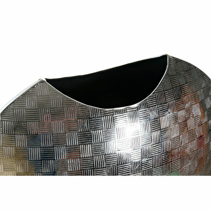 Vase DKD Home Decor Aluminium Moderne Silberfarben (2 pcs) (37 x 14 x 33 cm)