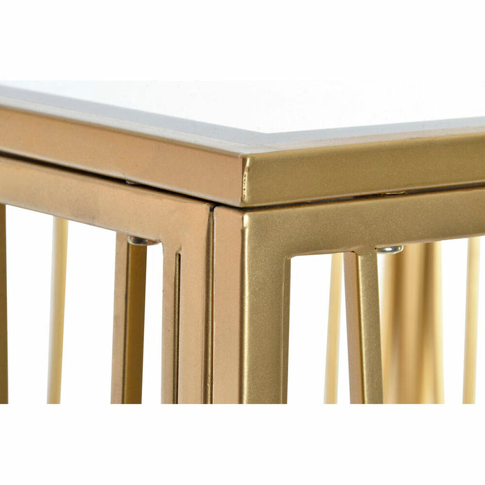 Beistelltisch DKD Home Decor Spiegel Golden Metall Holz MDF (57 x 57 x 52 cm)