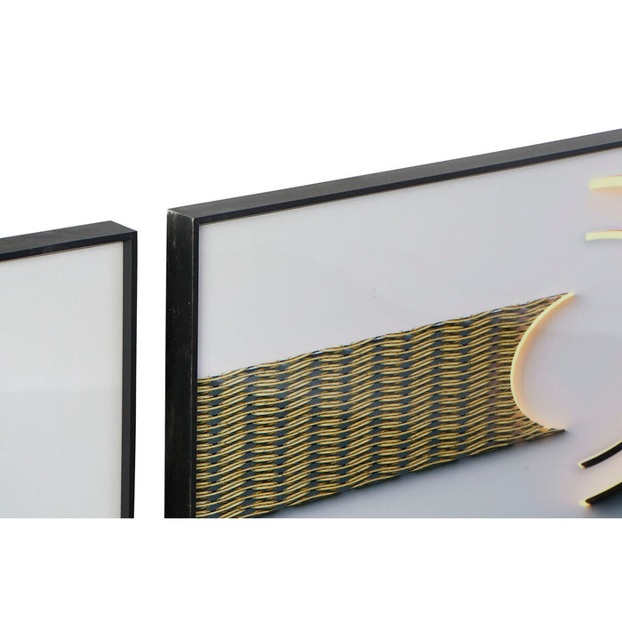 Bild DKD Home Decor Aluminium abstrakt Holz MDF (3 pcs) (240 x 3 x 80 cm)