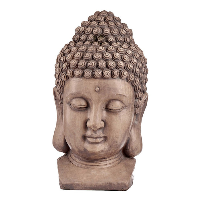 Dekorative Figur für den Garten Buddha Kopf Grau Polyesterharz (35 x 65,5 x 38 cm)