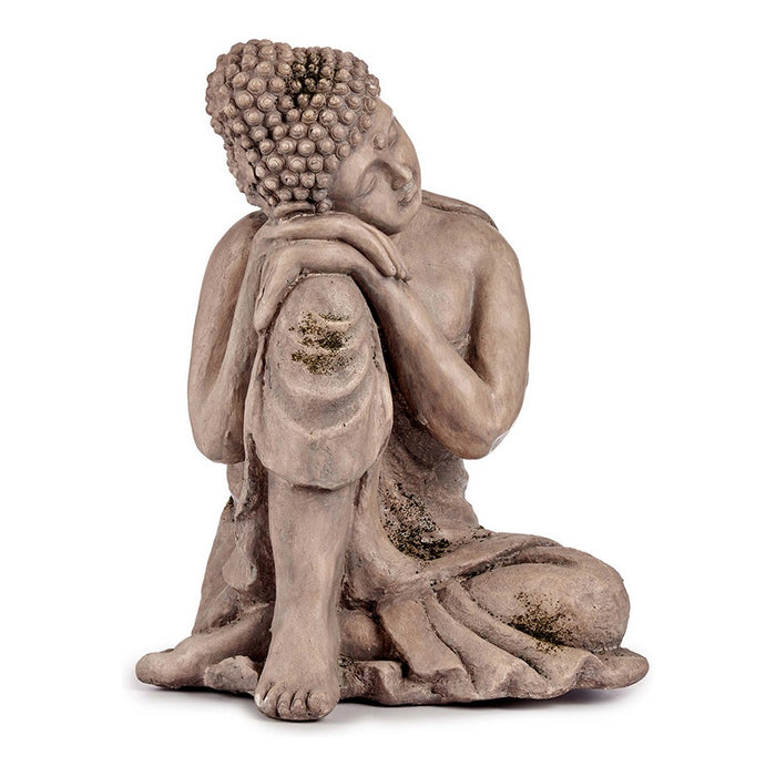 Dekorative Figur für den Garten Buddha Grau Polyesterharz (34,5 x 54,5 x 31 cm)