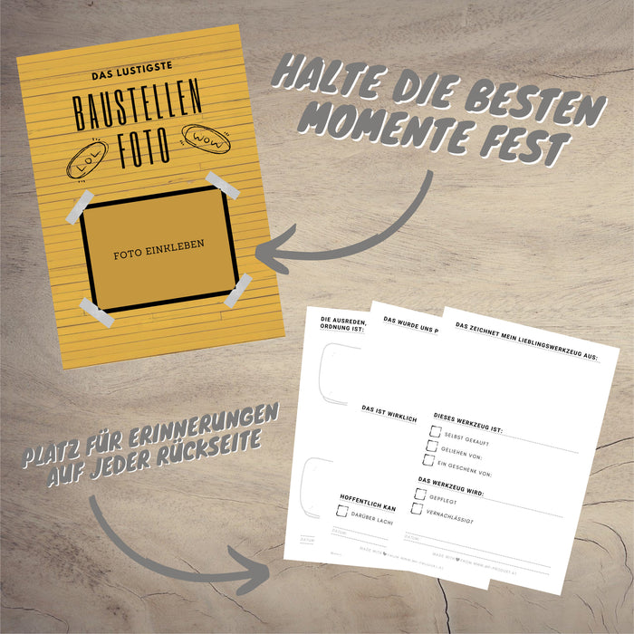 Meilensteinkarten Hausbau mit Grußkarte - Geschenk für Bauherr & Bauherrin - Meilensteinkarten als Bautagebuch für Häuslebauer, kreative Geschenkidee