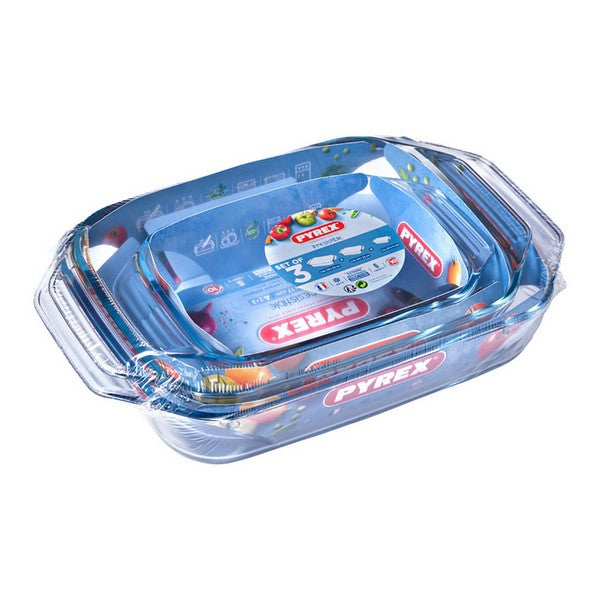 Auflaufformset für den Backofen Pyrex Durchsichtig Borosilikatglas (3 pcs)