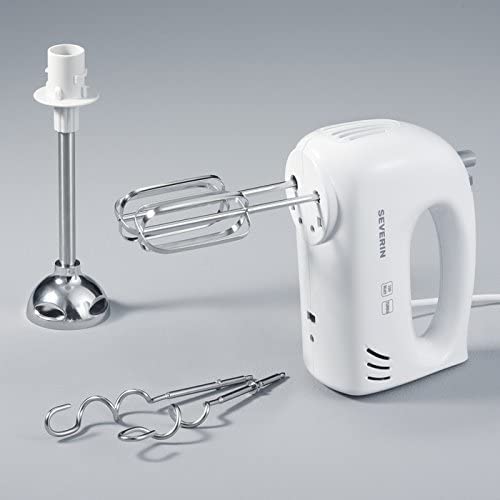 Severin Handmixer mit Stabmixer-Aufsatz, 300 W, weiß/grau