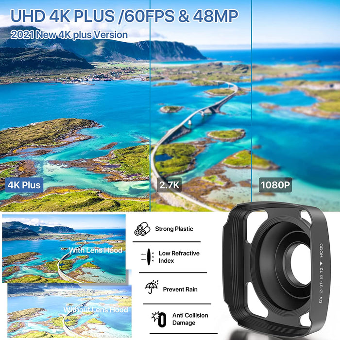 4K Videokamera Camcorder UHD 48MP WiFi IR Nachtsicht Vlogging Kamera,16X DigitalZoom 3" IPS 270°Drehbarer Touchscreen YouTube Camera