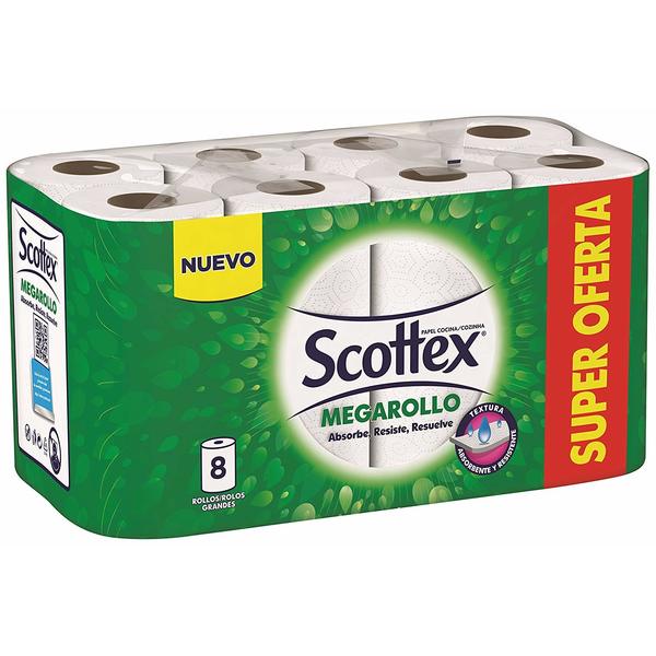 Küchenpapier Scottex Megarollo 8 uds (Refurbished A+)