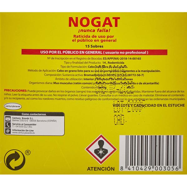 Rodentizid Nogat (10 uds) (Refurbished A+)