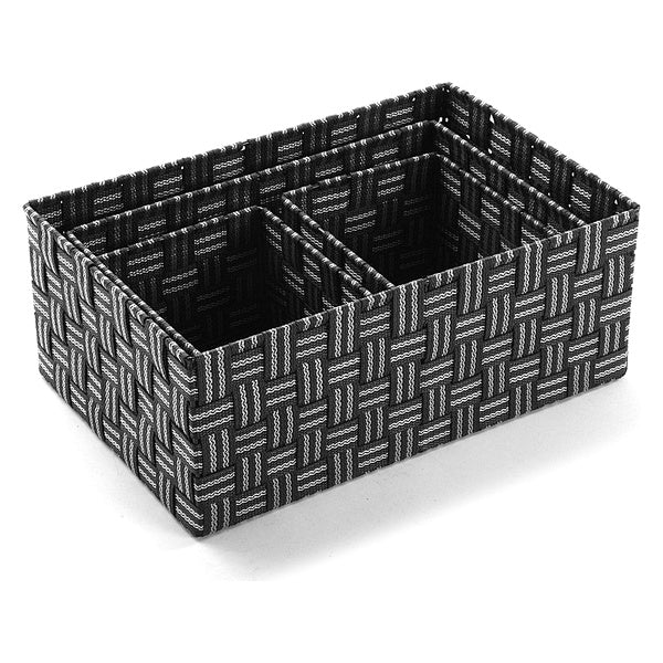 Satz stapelbarer Organizerboxen Textil (4 Stücke) (25 x 15 x 38 cm)