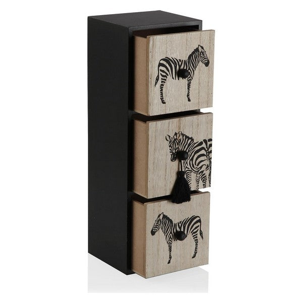 Box-Schmuckkästchen Holz Zebra 3 Schubladen