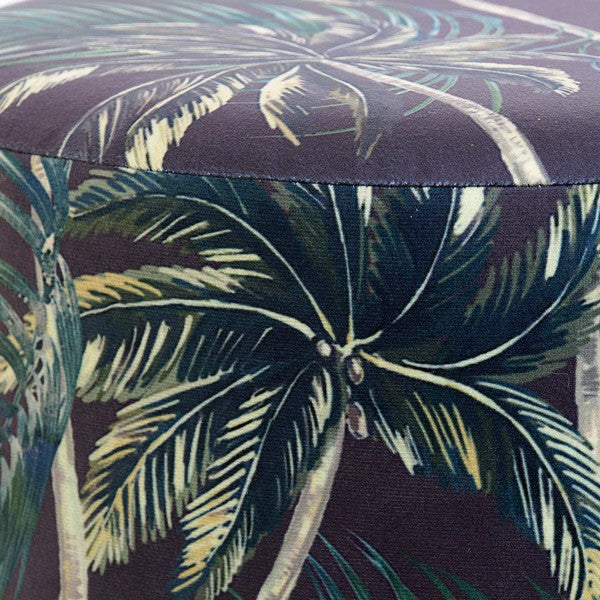 Fußstütze Dekodonia Palmera Polyester Holz Metall Tropical (35 x 35 x 35 cm)