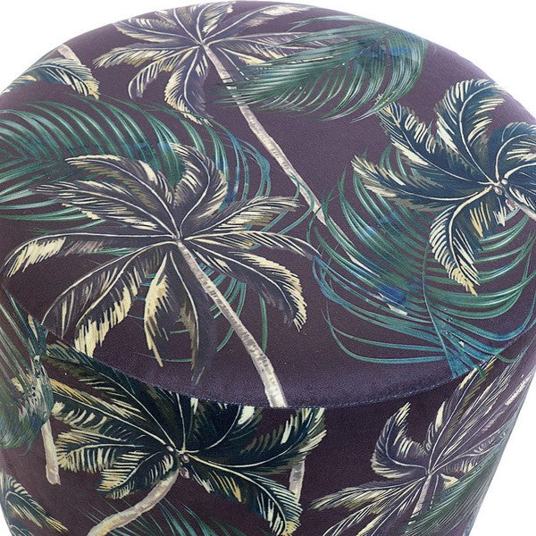 Fußstütze Dekodonia Palmera Polyester Holz Metall Tropical (35 x 35 x 35 cm)