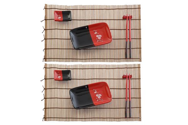 Sushi-Set Dekodonia aus Keramik Bambus (12 pcs)