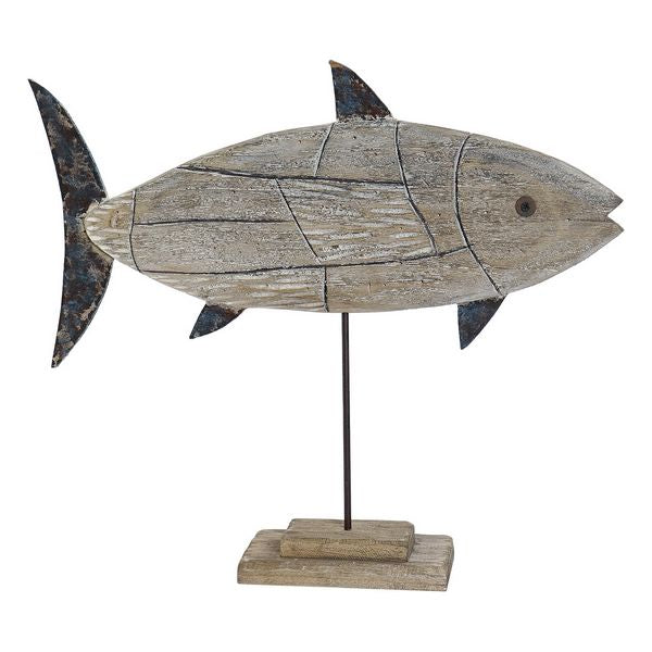 Deko-Figur Dekodonia Fisch Holz Metall (53 x 12 x 46 cm)