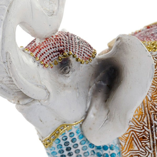 Skulptur Dekodonia Elefant Weiß/Blau (19 x 10 x 18 cm)