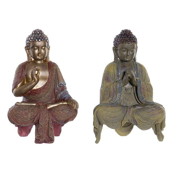 Deko-Figur Dekodonia Harz Buddha (2 pcs) (18 x 12 x 28 cm)