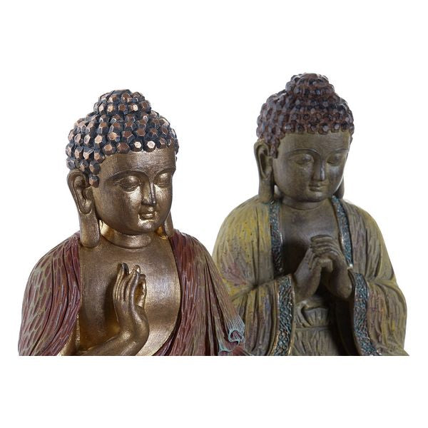 Deko-Figur Dekodonia Harz Buddha (2 pcs) (18 x 12 x 28 cm)