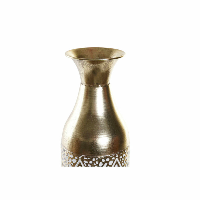 Vase DKD Home Decor Metall Weiß Indianer (14.5 x 14.5 x 76.5 cm)