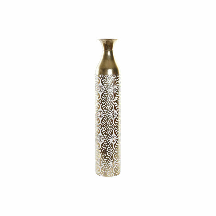 Vase DKD Home Decor Metall Weiß Indianer (14.5 x 14.5 x 76.5 cm)