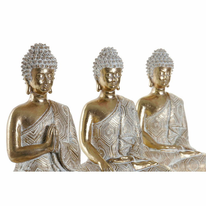 Deko-Figur DKD Home Decor Golden Buddha Harz (14.5 x 8.5 x 18 cm) (3 pcs)