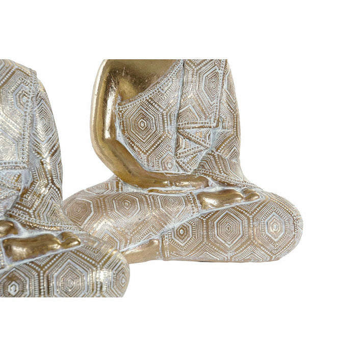 Deko-Figur DKD Home Decor Golden Buddha Harz (14.5 x 8.5 x 18 cm) (3 pcs)