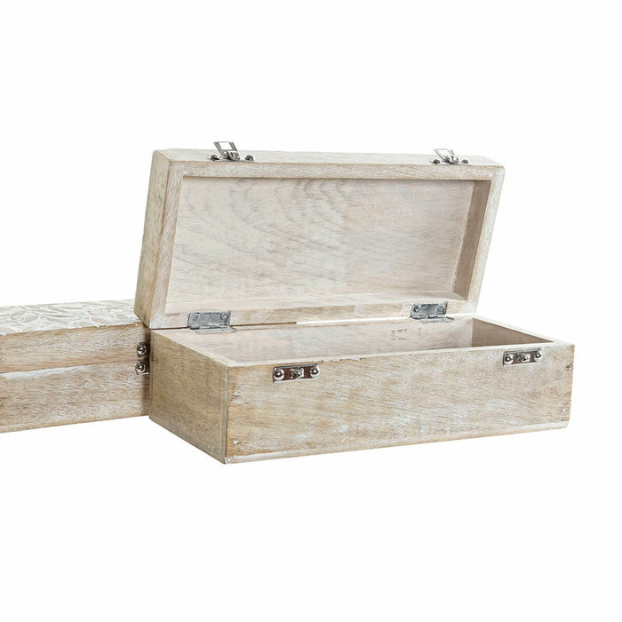 Box-Schmuckkästchen DKD Home Decor Indianer Mango-Holz (2 pcs) (23 x 8 x 6.5 cm) (27 x 11.5 x 9 cm)