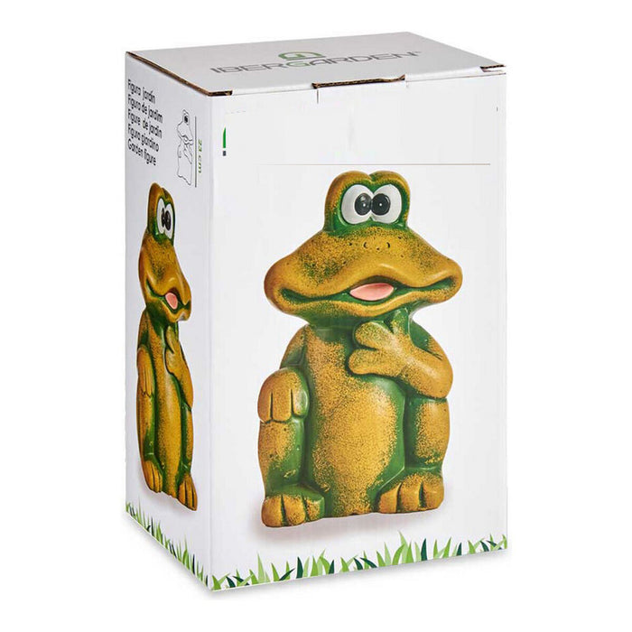 Dekorative Figur für den Garten Frosch aus Keramik grün (12,5 x 22,5 x 16 cm)