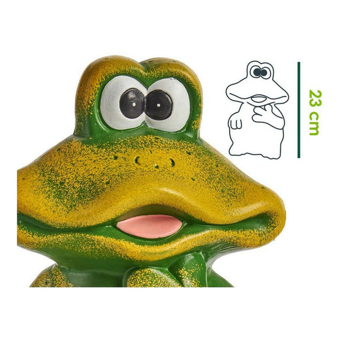 Dekorative Figur für den Garten Frosch aus Keramik grün (12,5 x 22,5 x 16 cm)