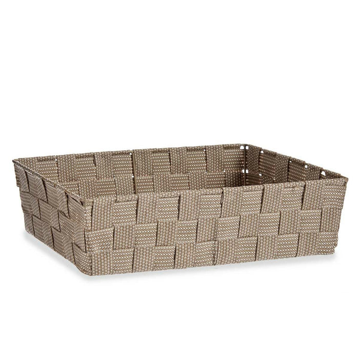 Korb Stoff Geflochten natürlich Beige (21 x 8,5 x 34 cm)