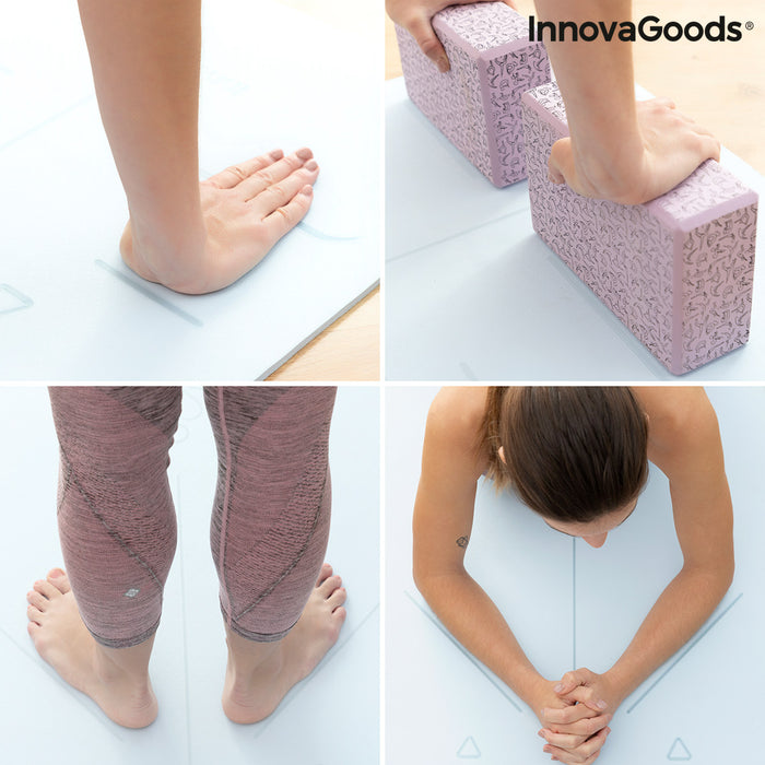 Rutschfeste Yogamatte  mit Positionierungslinien und Übungsanleitung Asamat InnovaGoods