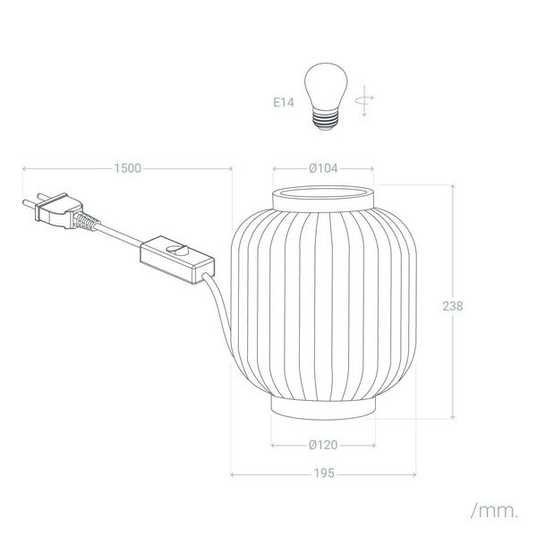 Tischlampe Ledkia Irazu Jeko Weiß aus Keramik E14 (195x195x240 mm)