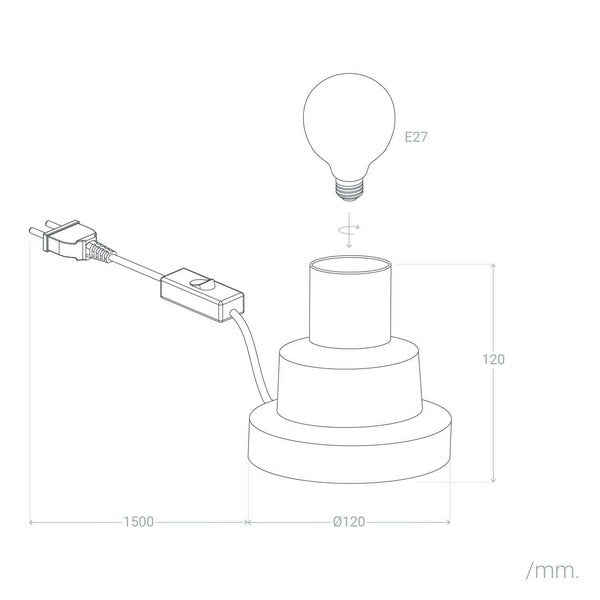 Tischlampe Ledkia Astorg Weiß aus Keramik E27 (120x120x120 mm)