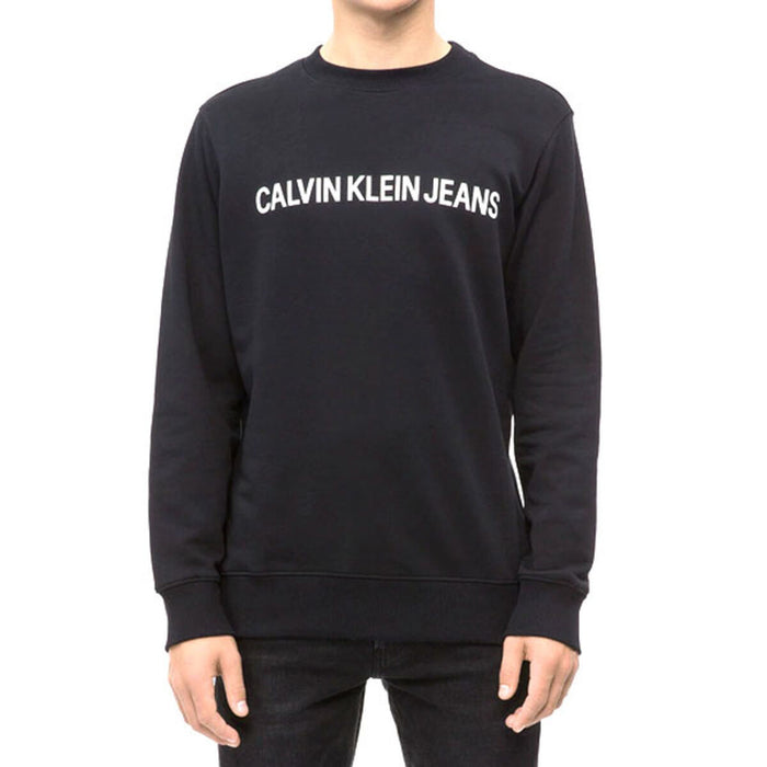 Herren Sweater ohne Kapuze Calvin Klein CORE LOGO INTITUTIONAL J30J30775 Schwarz Herren