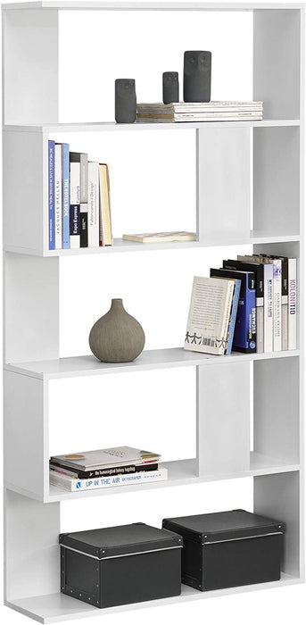 Bücherregal 159x80x24cm Standregal mit 5 Ablageflächen Regal Weiß