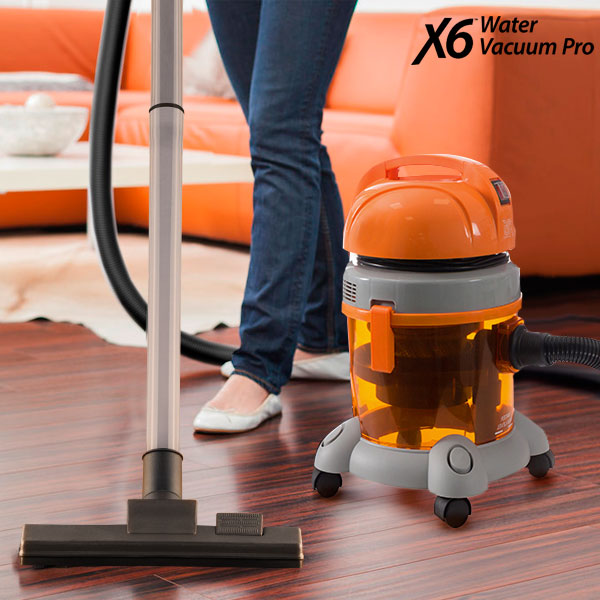 Staubsauger X6 Water Vacuum Pro 10 L 1400W Grau Orange