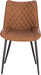 Esszimmerstühle 2er Set Küchenstuhl Polsterstuhl Wohnzimmerstuhl Sessel mit Rückenlehne, Sitzfläche aus Kunstleder, Antiklederoptik, Hellbraun