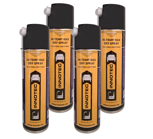 4 Stück Innotec Hi-Temp Wax Spray Unterboden und Hohlraumschutz Fettspray Transparent - Next Level Konservierung für Automotive & Industrie