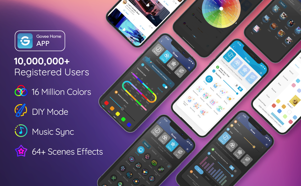 LED Strip 10m, Bluetooth RGB LED Streifen, Farbwechsel, Musik Sync, 64  Szenenmodus, Steuerbar via App-steuerung, und Steuerbox