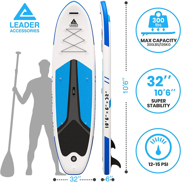 Leader Accessories All-Round SUP Board aufblasbar SUP Brett Stand Up Paddle Board