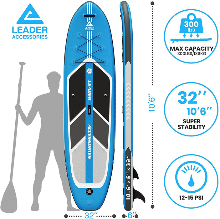 Leader Accessories All-Round SUP Board aufblasbar SUP Brett Stand Up Paddle Board 