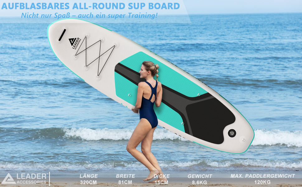 Stand Up Paddle Board - Leader Accessories All-Round SUP Board aufblasbar SUP Brett	