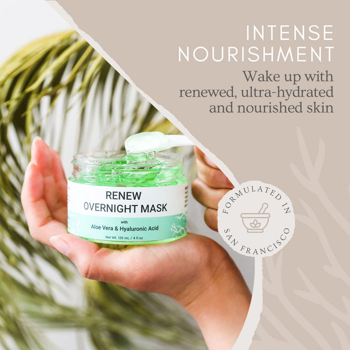 Nacht Maske Gesicht, Gesichtsmaske beauty- mit Aloe Vera und Hyaluronsäure - Formuliert in San Francisco