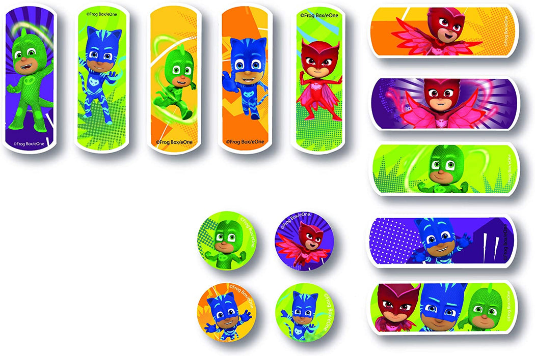 PJ MASKS Pflasters / x22 Streifen / 4 Größen / Latexfrei / Hypoallergen / Waschfest / Atmungsaktiv /