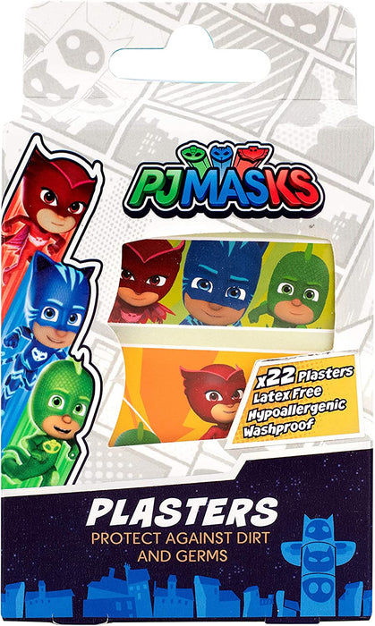 PJ MASKS Pflasters / x22 Streifen / 4 Größen / Latexfrei / Hypoallergen / Waschfest / Atmungsaktiv /