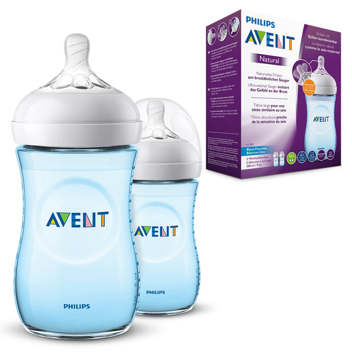 Philips Avent Natural Babyflasche mit Sauger mit langsamem Nahrungsfluss 2 Stück 